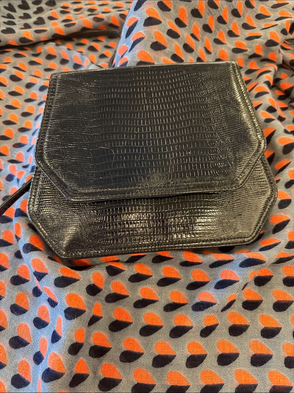 Dark blue Textured Women’s clutch exclusively by Ted Land of Palm Springs, Ca
